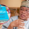 Man in a traditional cap and glasses speaks, with a turquoise copy of The Qur'an (translation for the 21st century) visible in a circular inset labeled by Adil Salahi.