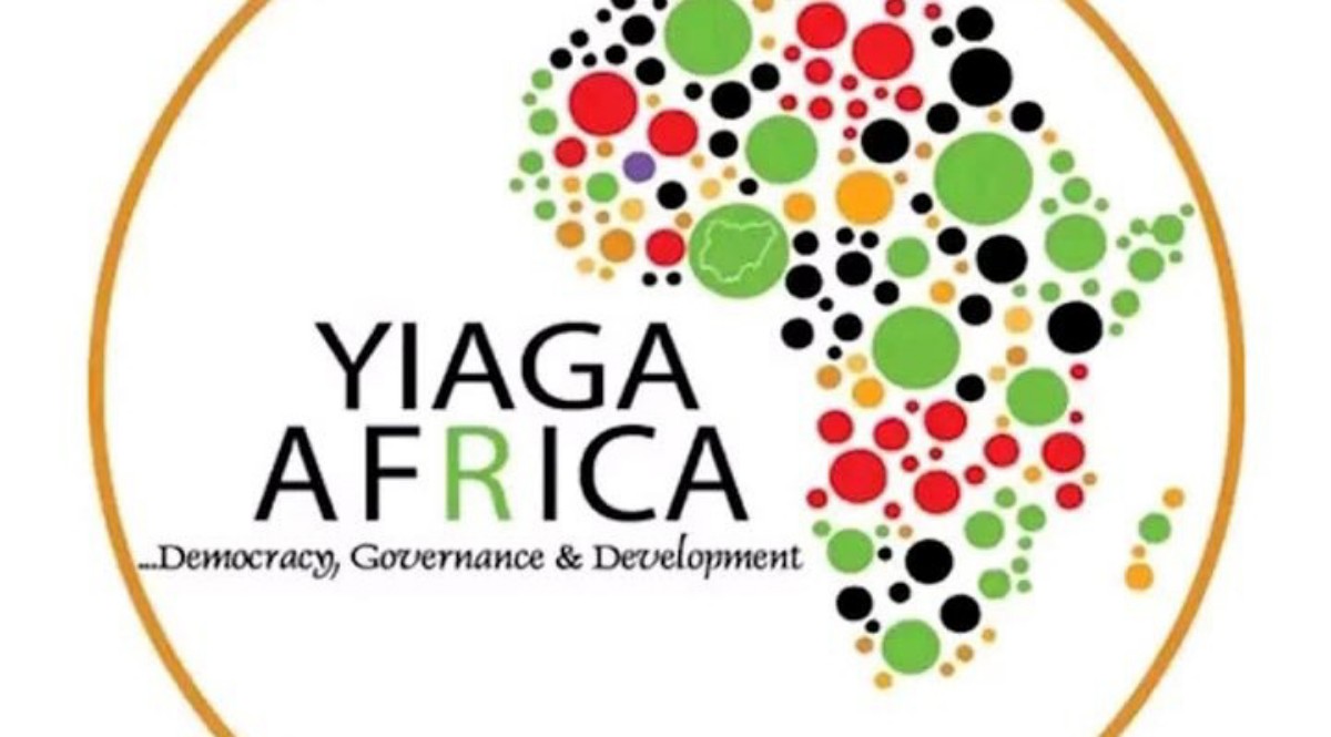 YIAGA Africa logo with a colorful dotted map of Africa and the tagline Democracy, Governance & Development