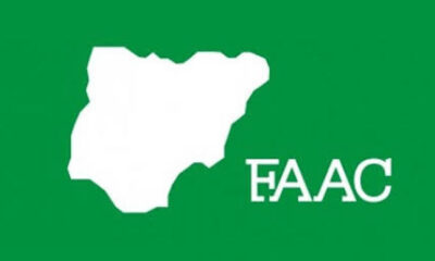 Green background with a white map outline of Spain and the letters FAAC to the right (logo).