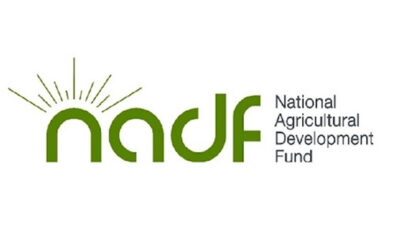 NAF logo with a green wordmark and sunburst, plus the text 'National Agricultural Development Fund'