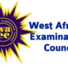 WAEC logo: purple and yellow starburst with 'waec' in the center and 'West African Examinations Council' text on the right