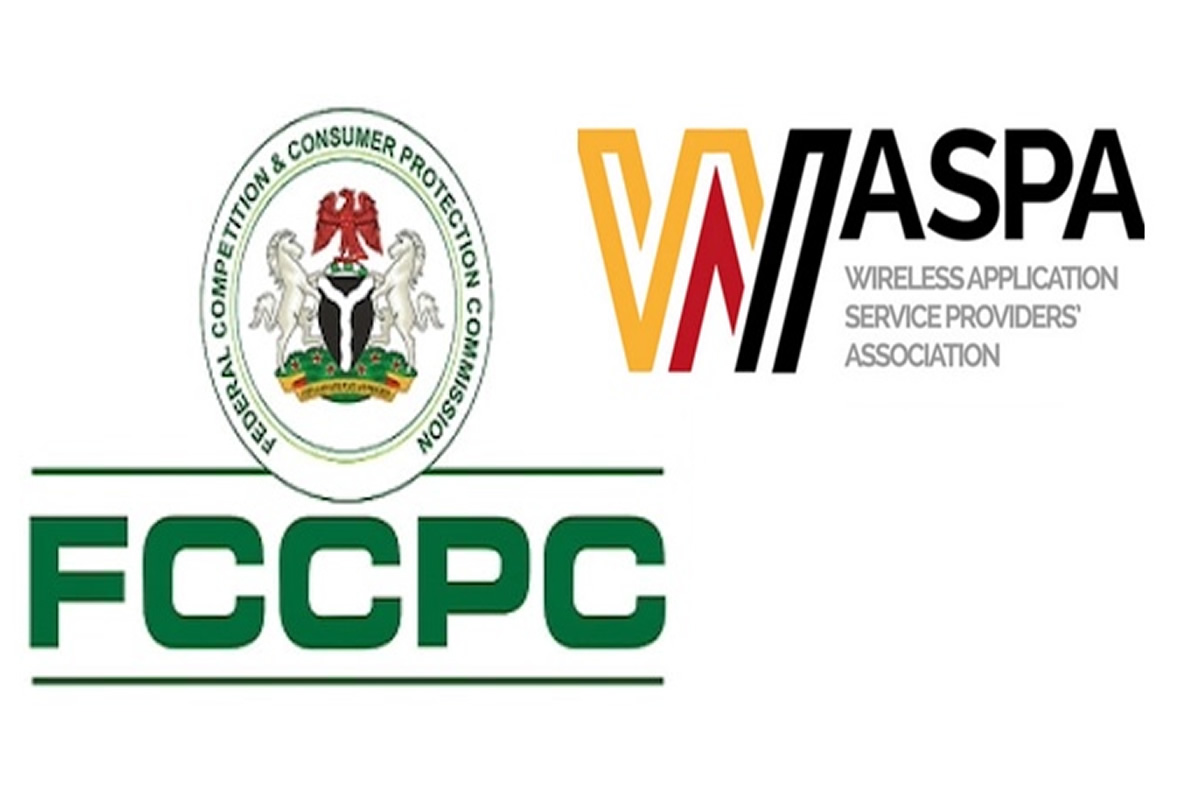 Collage of logos: FCCPC (green lettering), MASPA, and Wireless Application Service Providers' Association logos.