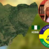Map of Nigeria highlighting Kebbi State with federal flag, the Kebbi State Police Command emblem, and a portrait of an official in traditional attire