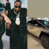 Collage: two men in black outfits and sunglasses posing indoors on the left, with a silver futuristic SUV on display to the right.