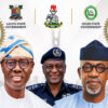 Banner image of three Nigerian officials: a man in a white agbada and cap on the left, a police officer in the center, and a man in a blue agbada and cap on the right, with Lagos and Ogun state government emblems and seals above.