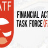 FATF logo: red shield with white shapes on the left and 'FINANCIAL ACTION TASK FORCE (FATF)' text on the right.