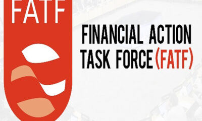 FATF logo: red shield with white shapes on the left and 'FINANCIAL ACTION TASK FORCE (FATF)' text on the right.