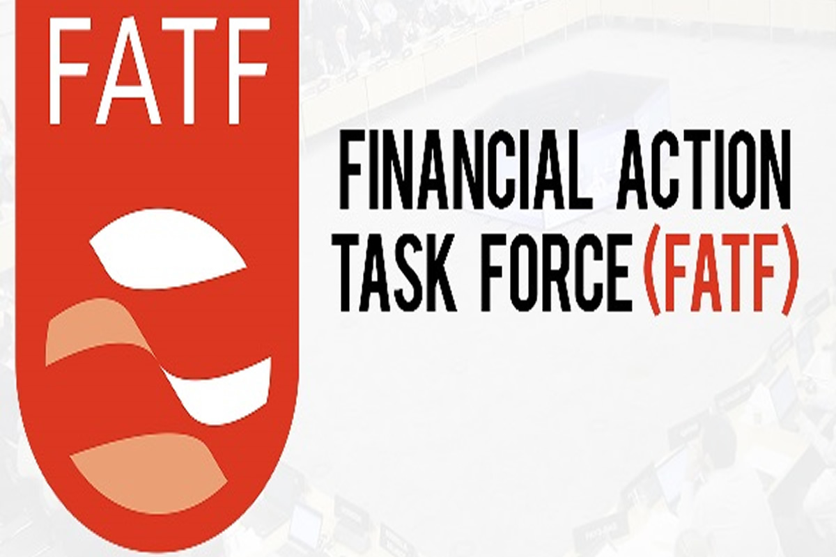 FATF logo: red shield with white shapes on the left and 'FINANCIAL ACTION TASK FORCE (FATF)' text on the right.