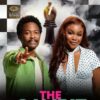 Poster for 'The Gambit' featuring a man in a green jacket and a woman in a white polka-dot blouse posed in front of a large chess king, smoky backdrop, with Big Brother Naija branding in the corner.