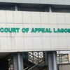 Facade of Lagos Court of Appeal building with teal sign reading 'COURT OF APPEAL LAGOS'