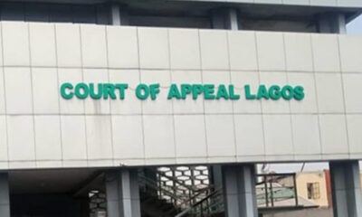 Facade of Lagos Court of Appeal building with teal sign reading 'COURT OF APPEAL LAGOS'